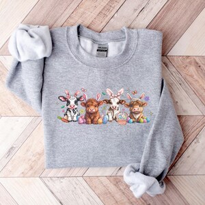 Easter Cow Sweatshirt, Heifer Easter Day Shirt, Funny Easter Shirt, Gift For Easter, Easter Animal Shirt, Cute Easter Shirt, Easter Kids Tee image 4