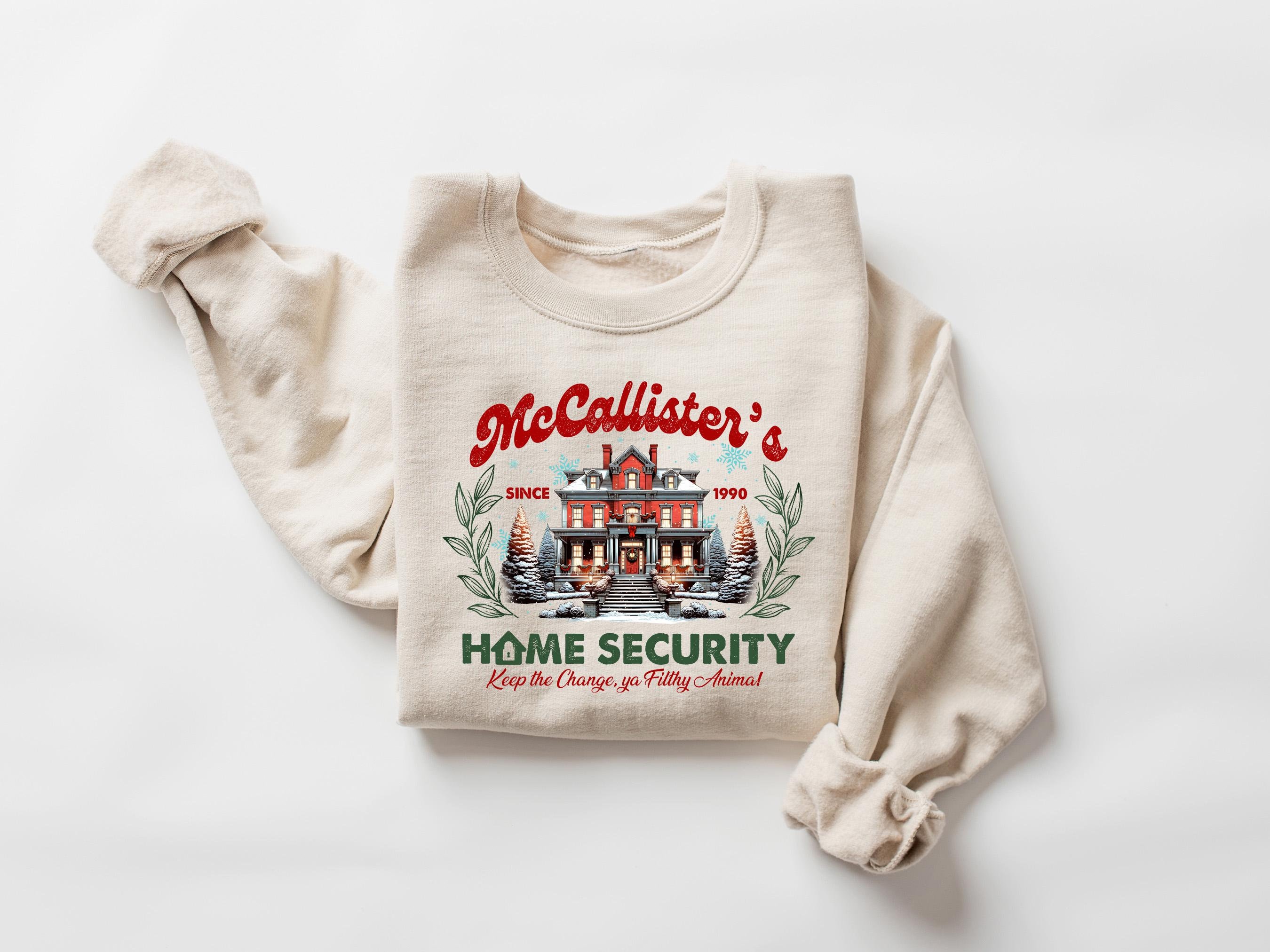 McCallister Home Security Sweatshirt, Christmas Movie Sweater, Funny Christmas Sweatshirt, McCallister Shirt, Christmas Gift, Xmas Movie