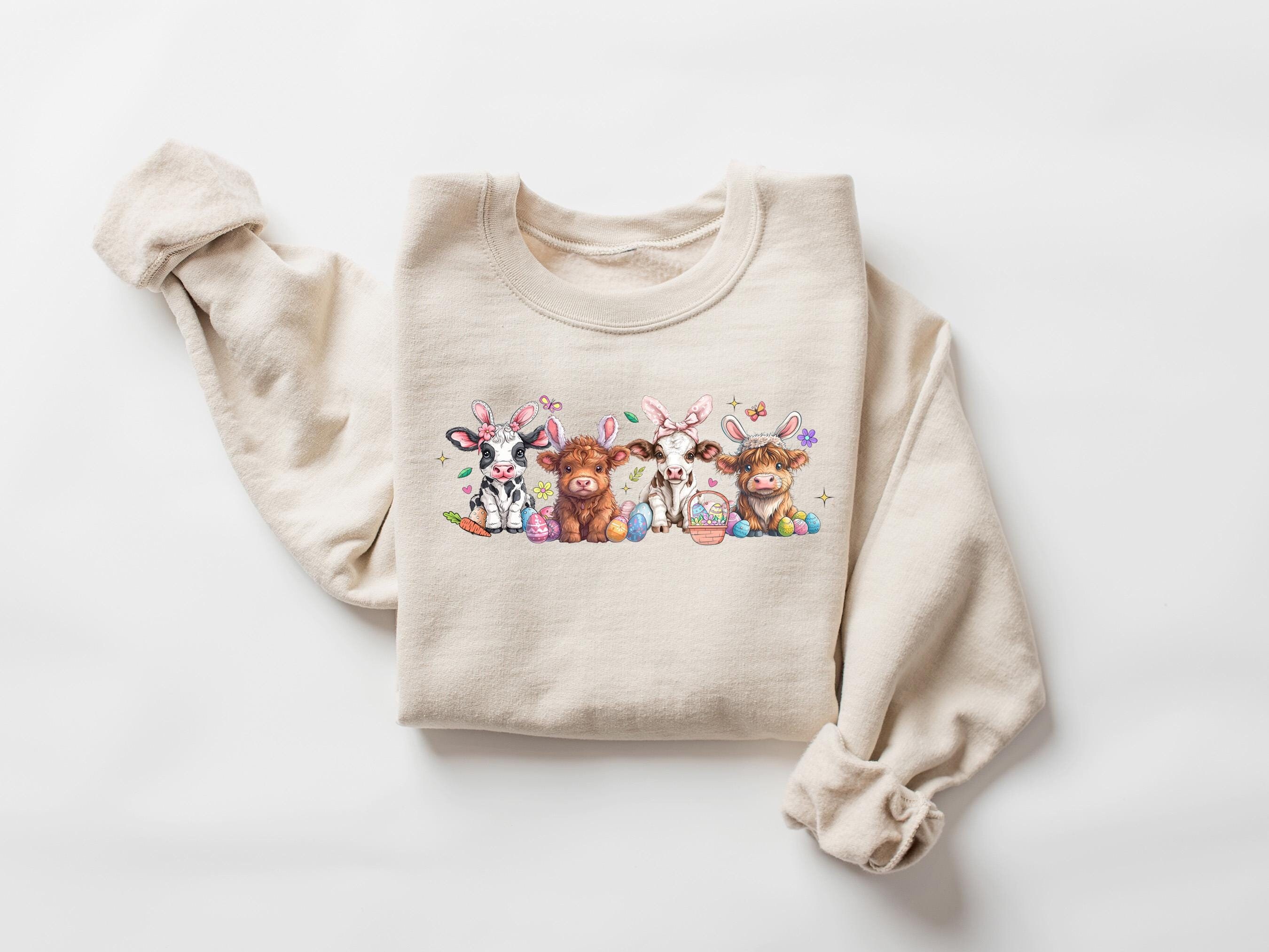 Easter Cow Sweatshirt, Heifer Easter Day Shirt, Funny Easter Shirt, Gift For Easter, Easter Animal Shirt, Cute Easter Shirt, Easter Kids Tee