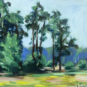 Oil painting, landscape painting on fiberboard 20x25 cm, wall art, painting as a gift, impressionism