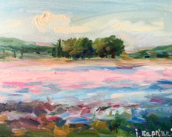 Impressionistic Oil Landscape Painting on Fiberboard (15x20 cm)