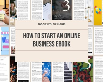 Come avviare un'attività commerciale online Ebook, Ebook con diritti PLR, Diritti di rivendita di etichette private, Guida per piccole imprese, Download digitale, Canva