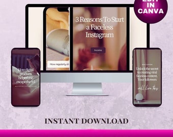 Instagram 用 Faceless Reels、Faceless Reels、ソーシャル メディア、Faceless Digital Marketing、Faceless Marketing、30 Faceless Reels、Canva で編集