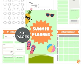 Agenda d'été, agenda d'activités estivales pour enfants, téléchargement numérique, agenda imprimable pour l'été, agenda des vacances d'été, téléchargement immédiat