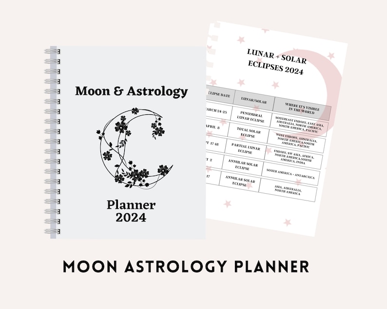 Moon and Astrology Planner, Printable Moon Astrology Guide, 2024 Zodiac ...