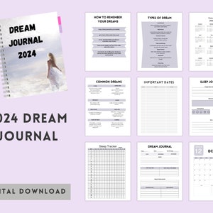 Dream Journal, 2024 Dream Journal, Dream Diary, Dream Interpretation, Digital Download, Instant Download, Printable Journal, Dream Book
