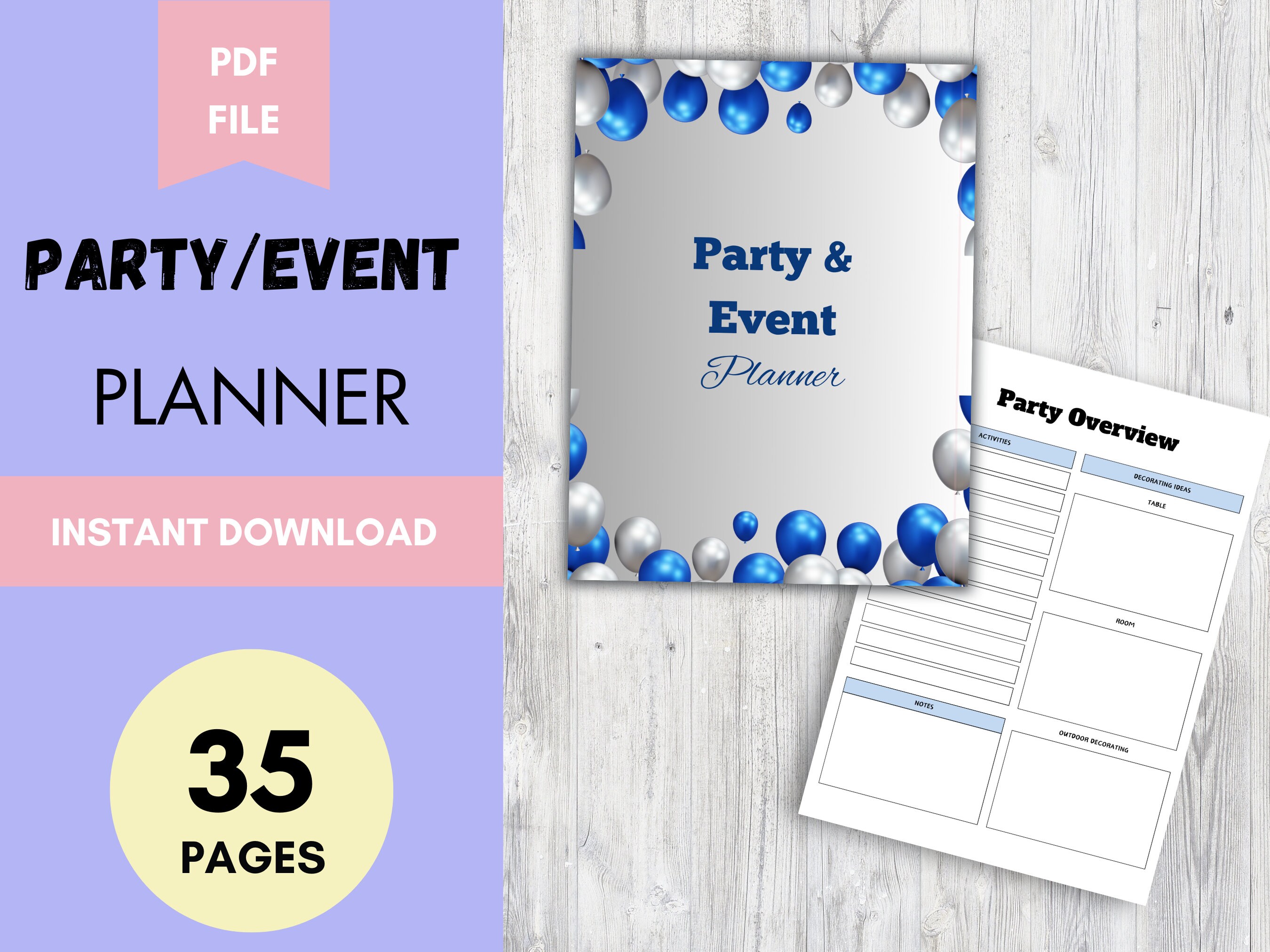 Party Event Printable Planner, Birthday Party Planner, Event Planner ...