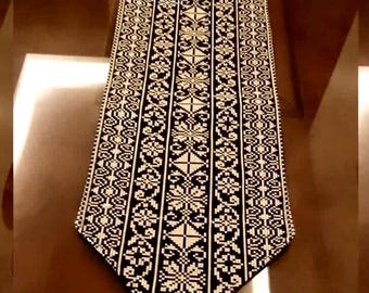 Runner da tavola palestinese fatto a mano, in tessuto ricamato, ideale per decorazioni domestiche o come grande runner da tavola.