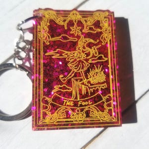 Porte-clés - Carte de tarot The Fool en résine