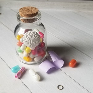 Bouteille romantique à message « Tu me manques »