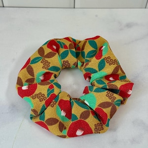 Japanese Kimono Fabric Scrunchie: Handmade Chirimen Crepe