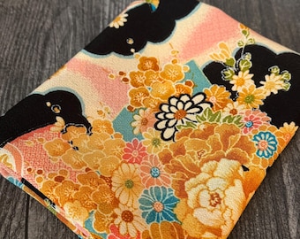 Kyoto Yuzen Rayon Crepe Fabric: Floral Kimono Chirimen Fabric