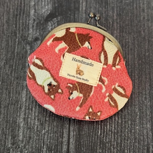 Shiba-inu mini coin purse, Shiba dog coin purse, kawaii small bag, Coin purse with metal frame