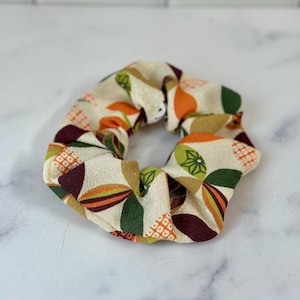 Japanese Kimono Fabric Scrunchie: Colorful Temari Chirimen Crepe