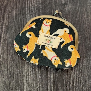 Shiba-inu coin purse, Shiba dog coin purse, kawaii small bag, Coin purse with metal frame