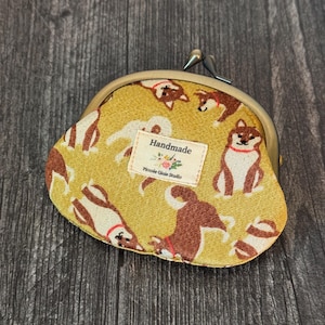 Shiba-inu coin purse, Shiba dog coin purse, kawaii small bag, Coin purse with metal frame