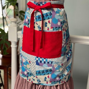 Handmade Kimono Apron: Japanese Chirimen Fabric Waist Apron