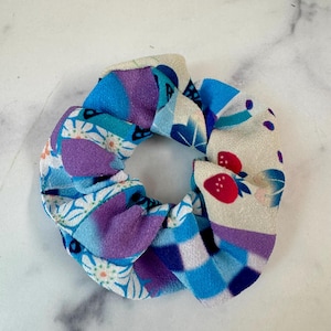 Japanese Kimono Fabric Scrunchie: Handmade Chirimen Crepe