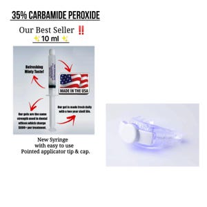 Teeth Whitening BUNDLE Gel & REUSEABLE dual arch Mouth Tray with Light, Made in USA 100% Safe Effective Tips and Instructions included