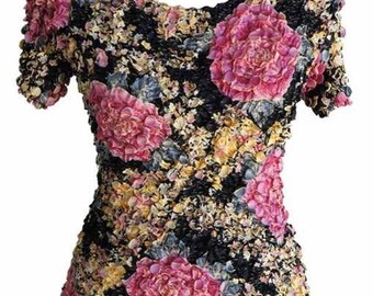 NEW Magic COIN Popcorn Shirt, Short Sleeve, Pink Flower Print, Fits Up to XL, Versatile