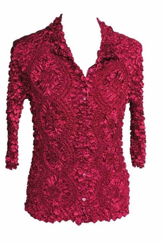 NEW Solid Burgundy Magic Popcorn Cardigan a Coin … - image 1