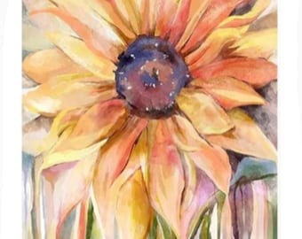 Diamond Art Painting Kit, DIY Full ROUND Drill Bead, 11.8” x 15.7” Canvas, SUNFLOWER Art, Rustic Home Decor, Botanical Nature Wall Art