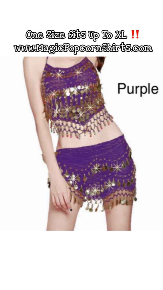 Purple Belly Dancer Set, Top Flat Gold Disk + Gol… - image 1