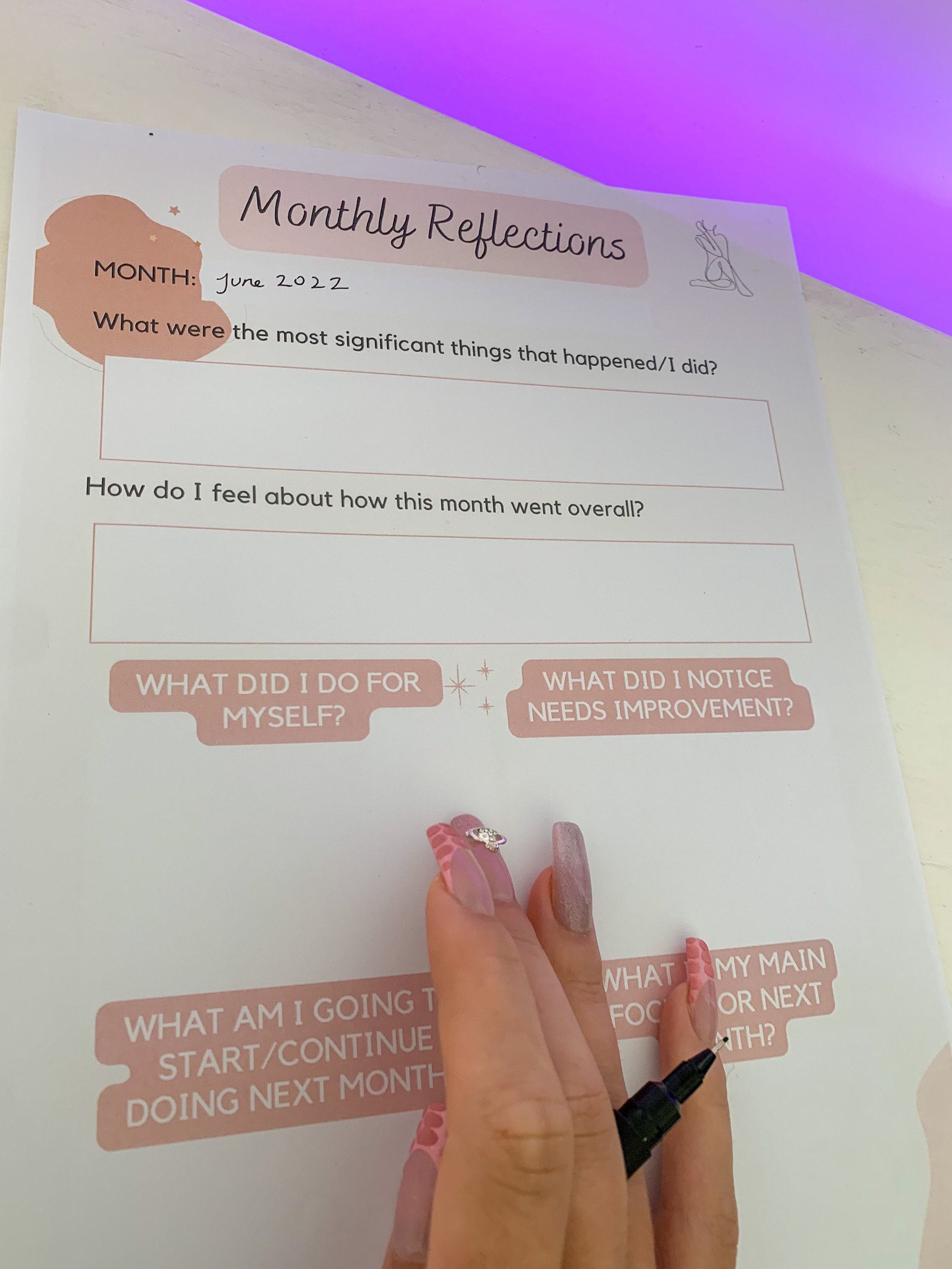 Monthy Reflections Monthly Reflections/review Worksheet Resource - Etsy