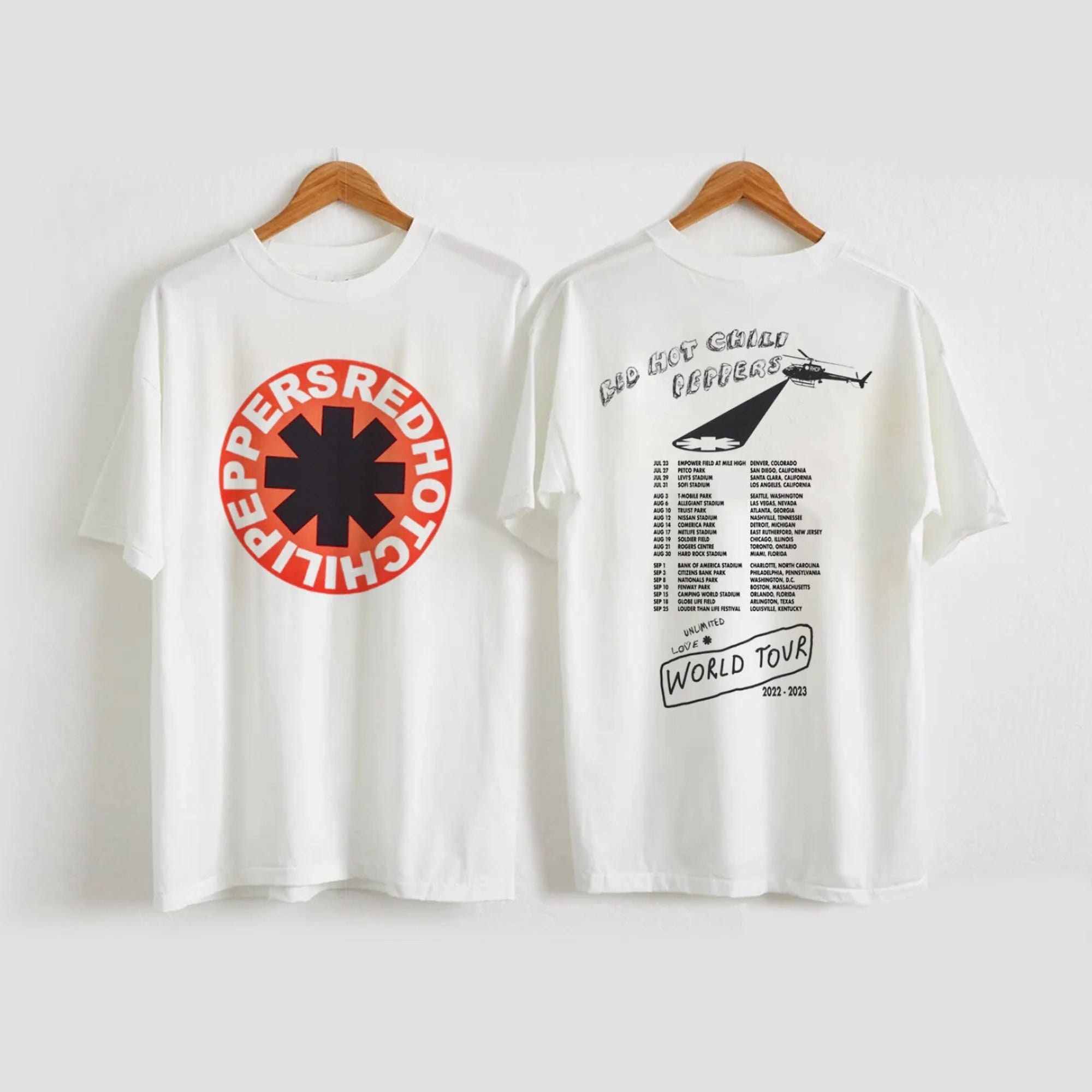 Discover Red Hot Chili Peppers 2022 World Tour, Return Of The Dream Canteen Zweiseitiges T-Shirt