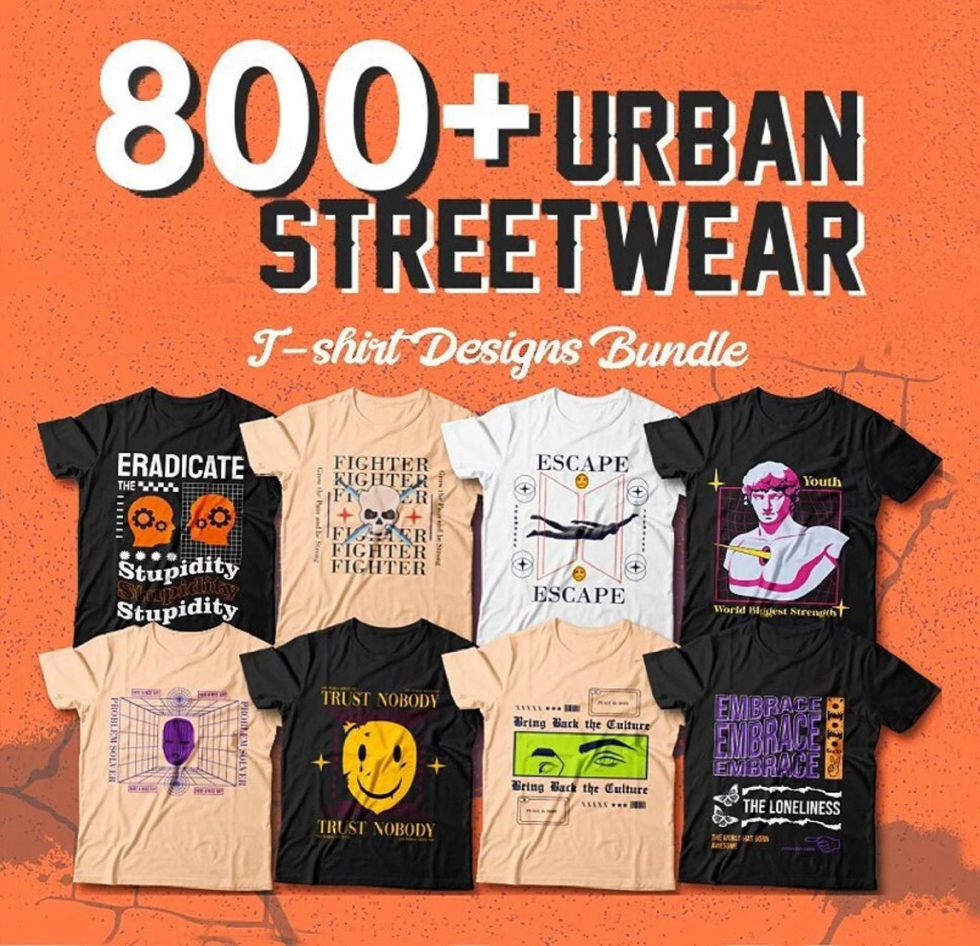 800 Urban Streetwear T-shirt Design Bundle Urban - Etsy