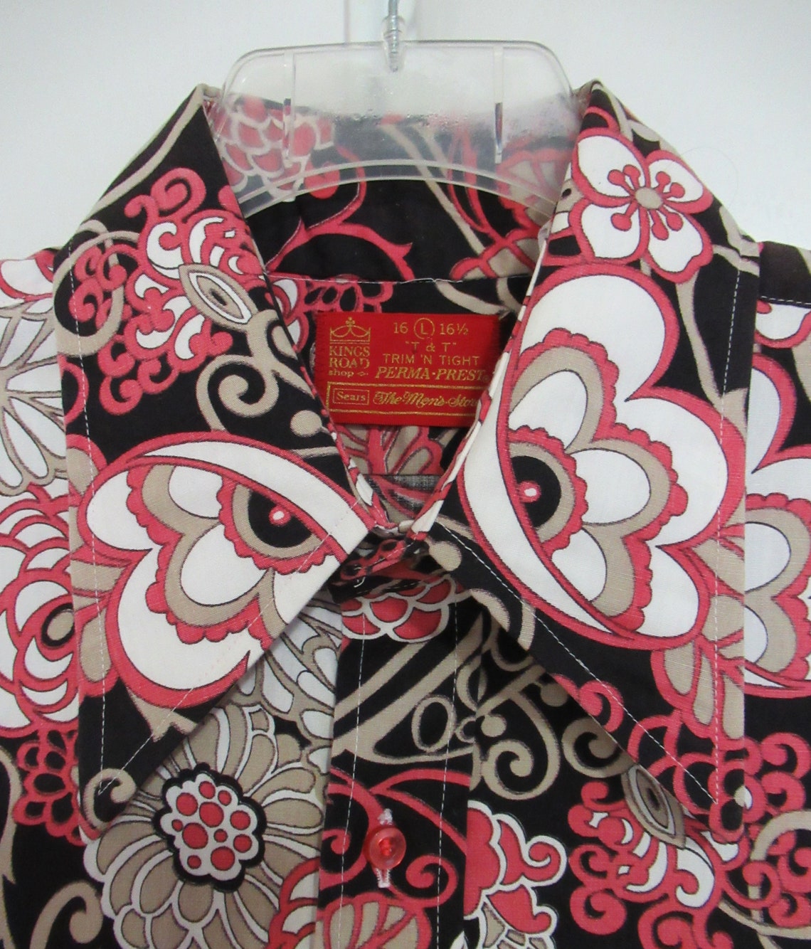 SWANKY Vintage 1960s MOD Pucci Style Floral Print Butterfly Collar ...
