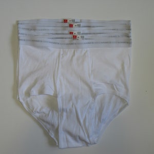 Lot of 4 Classic Vintage 1980s High Waisted HANES Briefs Underwear NWT NICE!