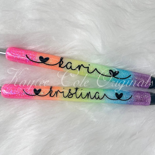 Custom Rainbow Glitter Pen