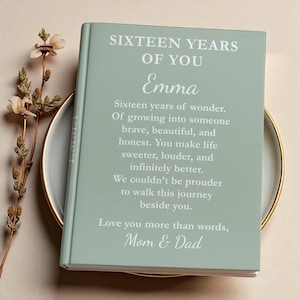 16th Birthday Gifts for Daughter from Parents, Personalized Journal with Name, Sweet Sixteen Keepsake, Custom Gift for Teen Girl