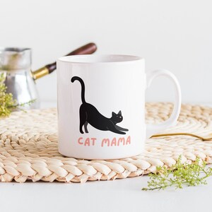 Mama Cerâmica Caneca do gato do gato preto | Mãe Gato | Amantes de gatos