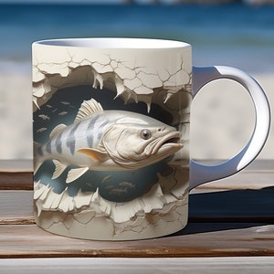 3D Beach Landscape Mug Wrap Design, 3D White Castle In the Ocean Mug Wrap  Png, 3D Mug Design 11oz 15oz Wrap 3D Carved Png Digital Downloads