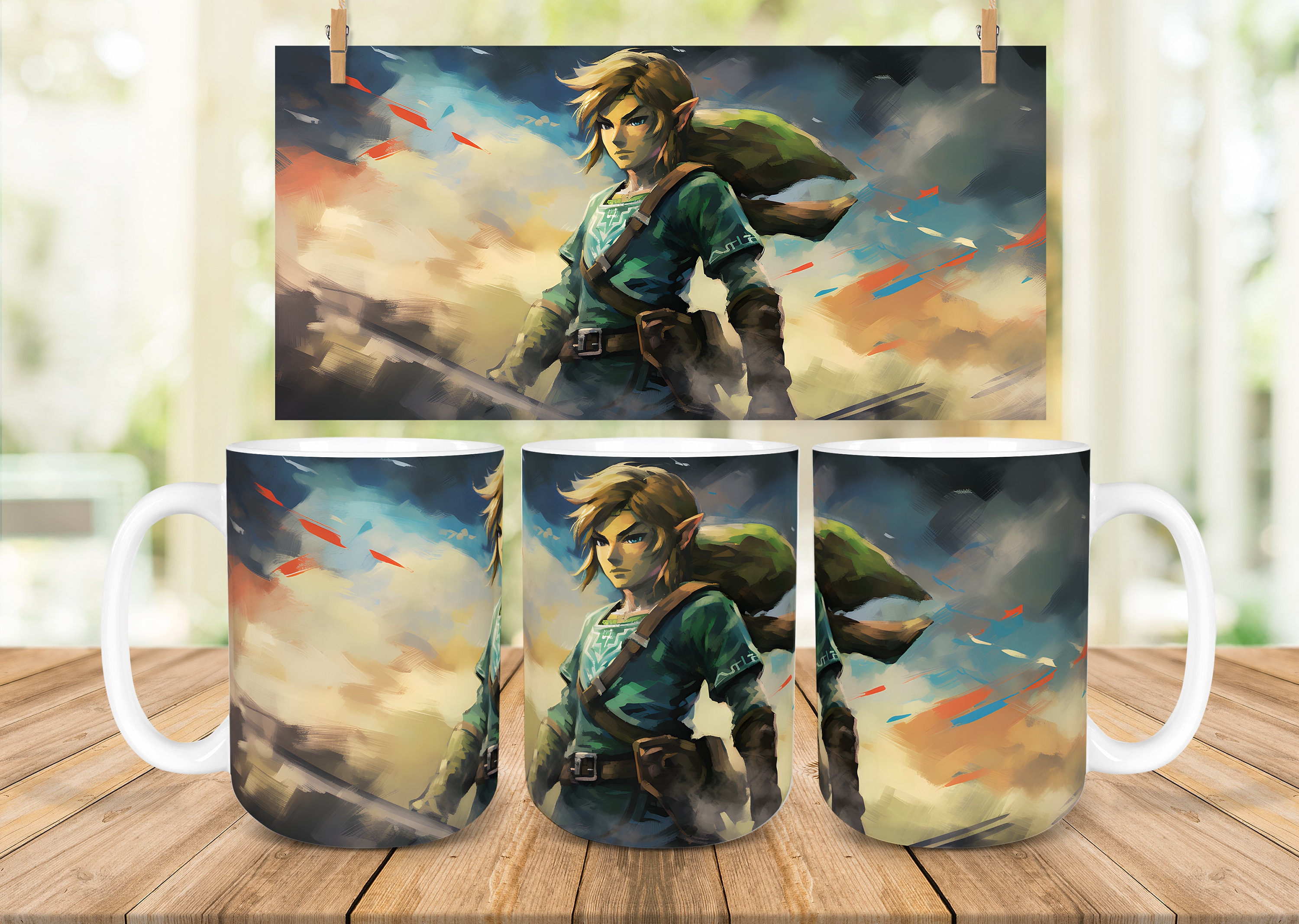 9 Abstract Legend of Zelda Mug Bundle, Sublimation Mugs, Sublimation