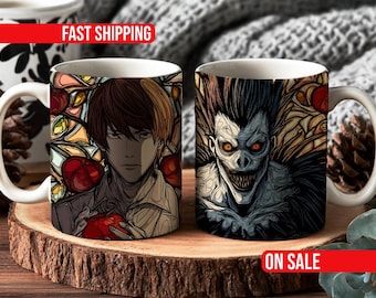 Death Note Style Stained Glass Mug, 11oz 15oz Ceramic Cup