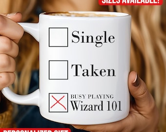 Busy Playing Wizard 101 Mug, Gamer Coffee Mug, Wizard 101 Lover, Funny Gaming Mug, Funny Gift Mug, Personalized Mug, 11oz Coffee Mug Gift