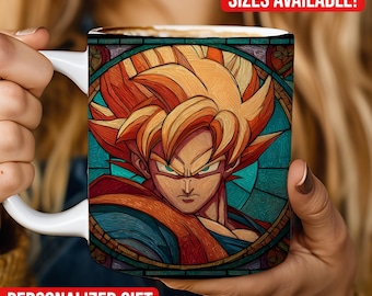 Gothic Manga Mug, Stained Glass Anime Coffee Cup, Dark Fantasy Fan Gift, Aesthetic Mug 11oz 15oz