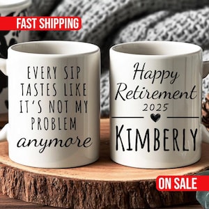 Personalized Retirement Coffee Mug, Happy Retirement Cup, Custom Retirement Gift For Boss & Co Worker, Officially Retired Cup For Her Him