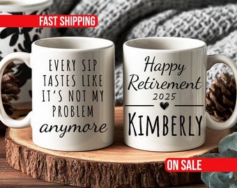 Personalized Retirement Coffee Mug, Happy Retirement Cup, Custom Retirement Gift For Boss & Co Worker, Officially Retired Cup For Her Him