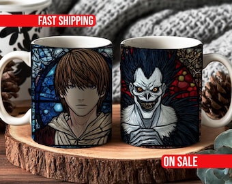 Death Note Style Stained Glass Mug, 11oz 15oz Ceramic Cup