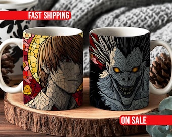 Death Note Style Stained Glass Mug, 11oz 15oz Ceramic Cup