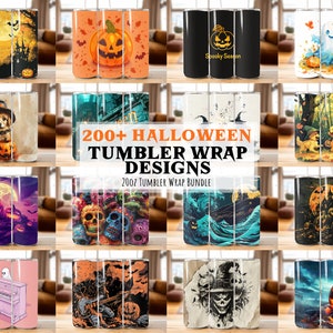 Halloween Variety Pack Tumbler Wrap Bundle, Spooky Fall PNG Skinny Straight 20oz Tumbler Sublimation Design, Instant Digital Download
