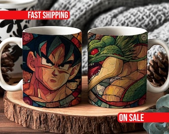 Stained Glass Dragon Anime Mug, Gothic Fantasy Coffee Cup, Manga Inspired Gift (11oz 15oz)