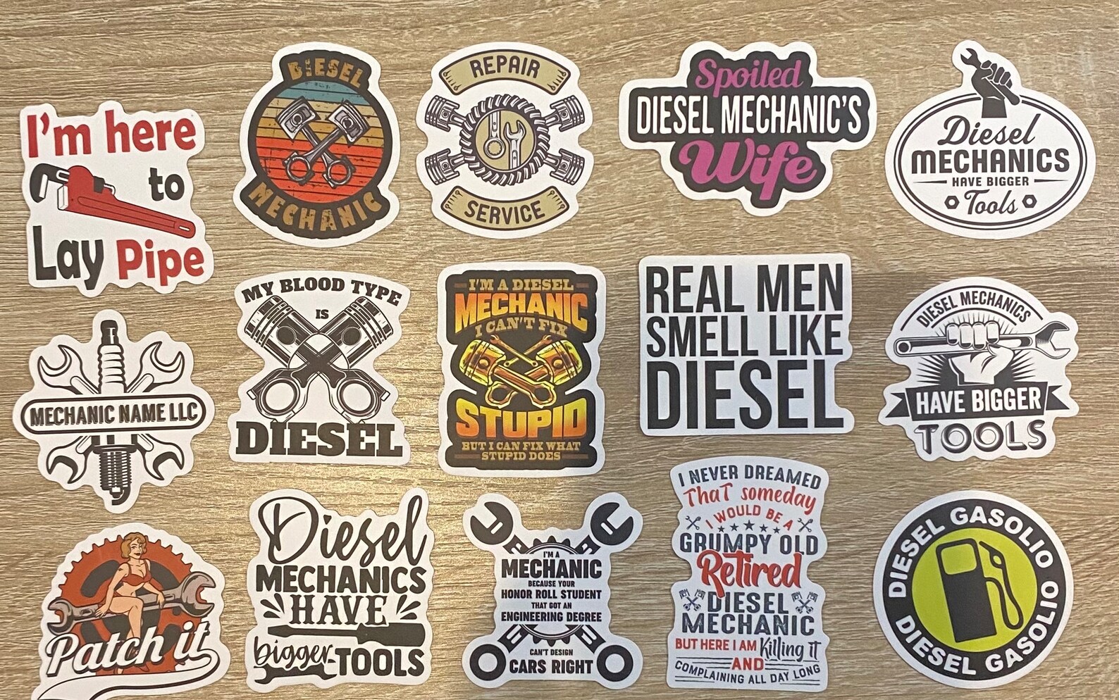 5-50 Pack Diesel Mechanic Stickers for Laptops, Skateboards, Phones ...