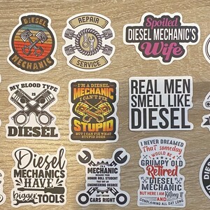 5-50 Pack Diesel Mechanic Stickers for Laptops, Skateboards, Phones ...