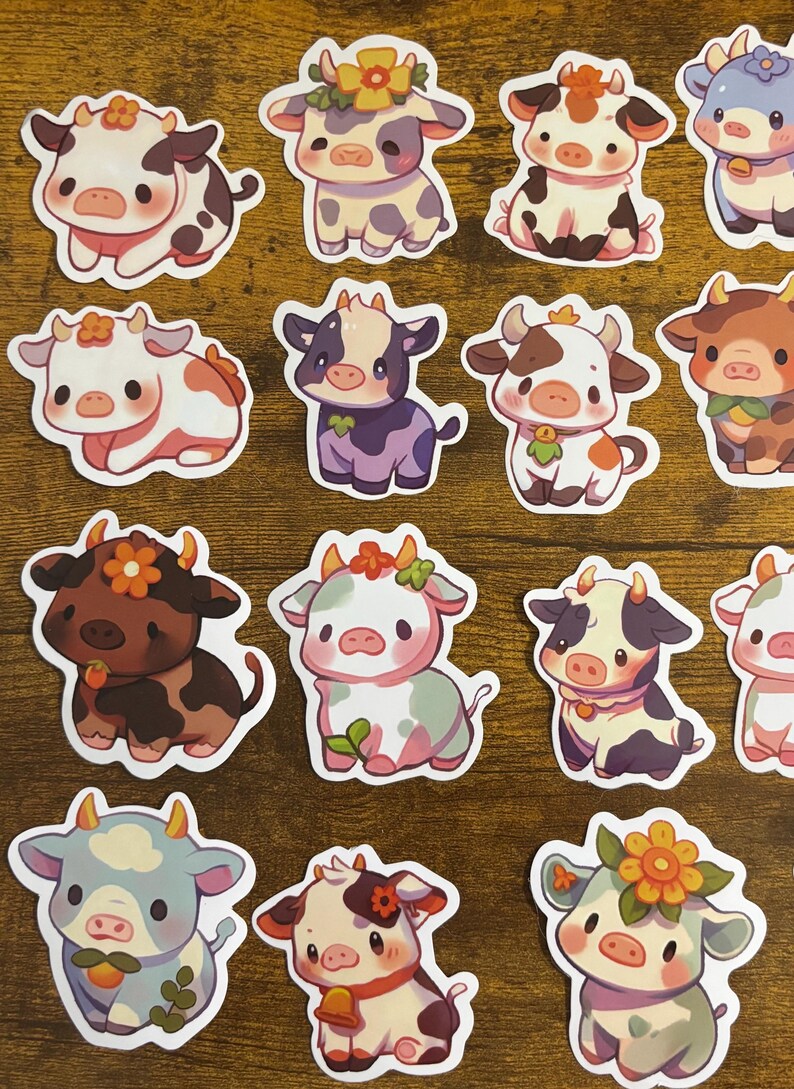 Kawaii Cow Stickers, Planner Decals, Party Favors - Etsy