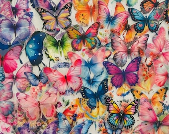 Butterfly, Flower, Transparent Stickers Decals for Planners, Journals, Decorations, Rewards, Party Supplies, Gifts